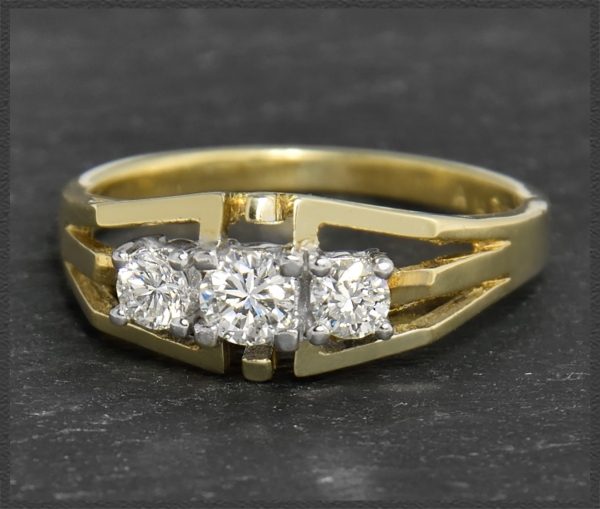 Ring, 0,45ct lupenreine Brillanten, 585 Gold, Vintage